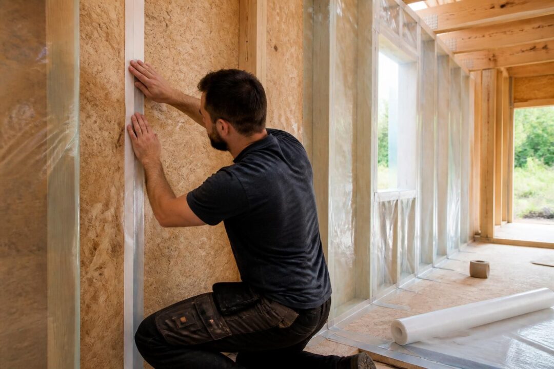 découvrez les techniques d'étanchéité à l'air en construction bois, incluant l'utilisation d'adhésifs, de freins-vapeur et de joints pour garantir une isolation optimale et prévenir les infiltrations d'air.